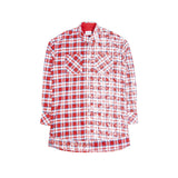 HALF FADED FLANNEL SHIRT - RED